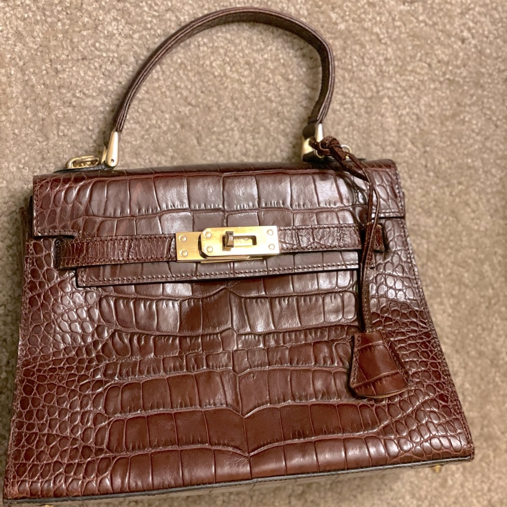 VINTAGE KELLY CROC bag (Umberto Italy)